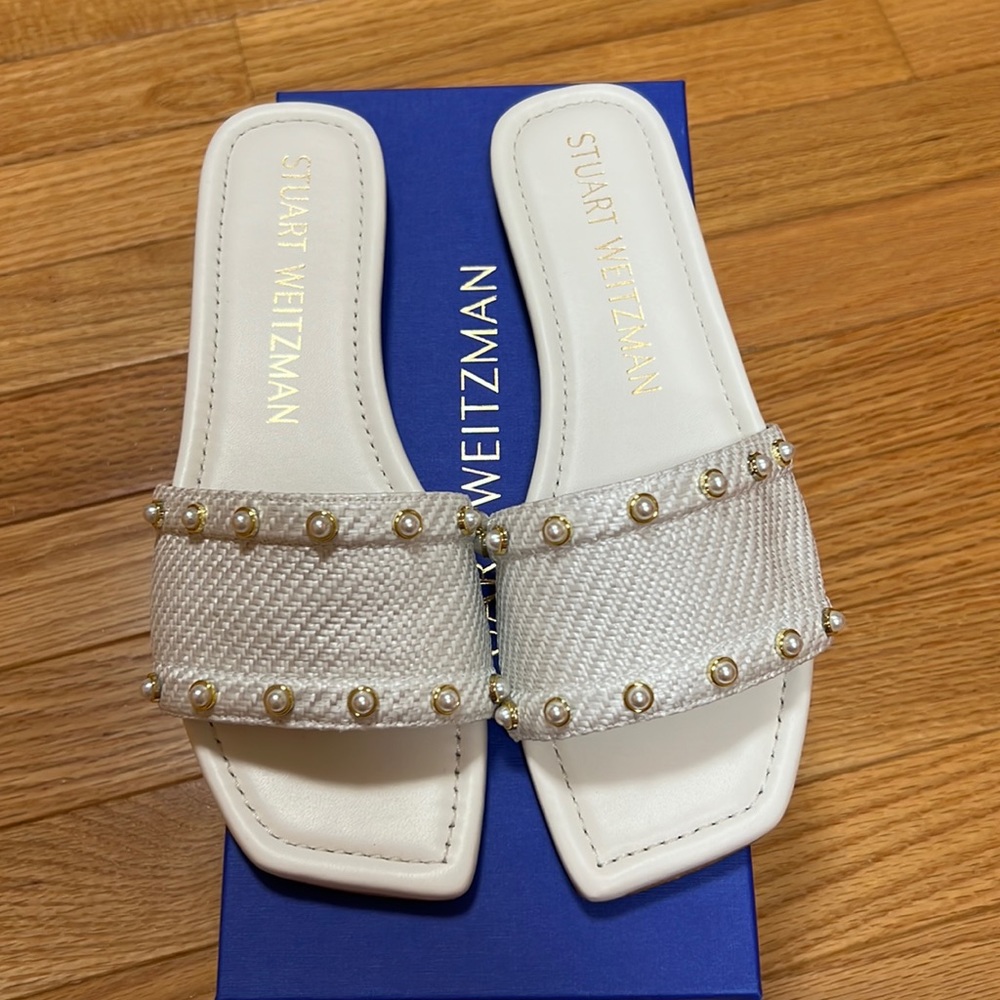 Stuart Weitzman pearl slide sandal
